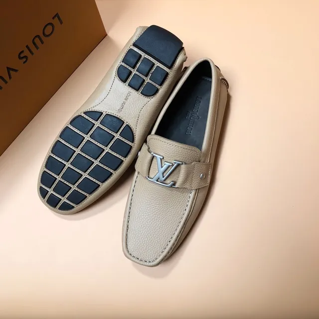 Louis Vuitton LV Loafer Beige Pebbled Leather Loafers 2