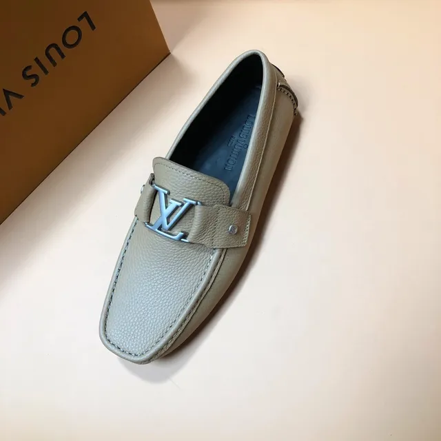 Louis Vuitton LV Loafer Beige Pebbled Leather Loafers 3