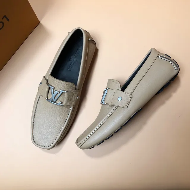 Louis Vuitton LV Loafer Beige Pebbled Leather Loafers 4