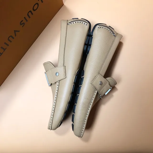 Louis Vuitton LV Loafer Beige Pebbled Leather Loafers 5
