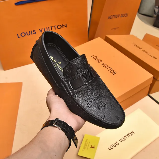 Louis Vuitton LV Loafer Black Monogram-Embossed Leather Buckle Strap Loafer 5