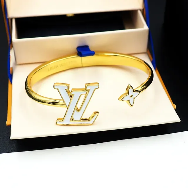 Louis Vuitton LV Monogram Enamel Open Bangle Bracelet 9