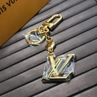 Louis Vuitton LV Monogram Keychain Gold Metal Pendant Bracelet