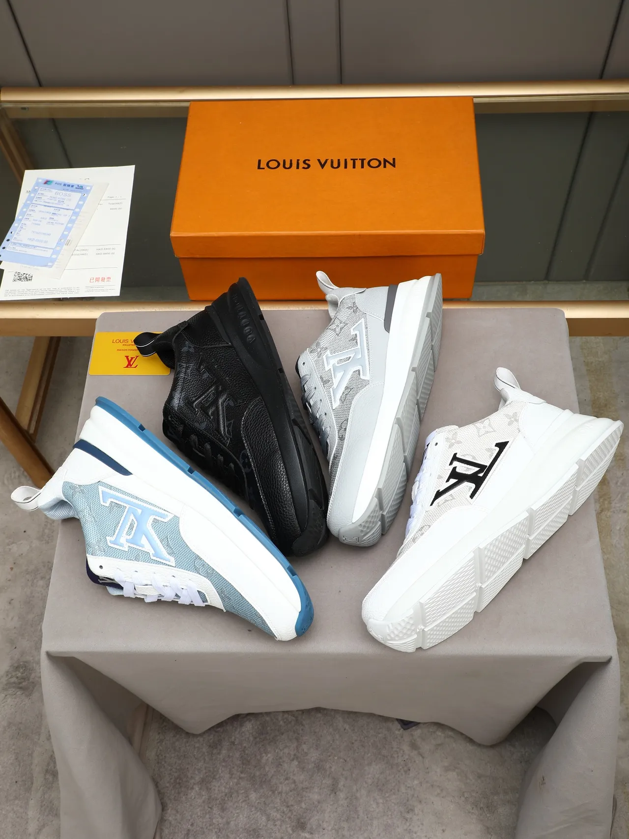 Louis Vuitton LV Trainer Black Embossed Monogram Pebbled Leather Upper Lifestyle Sneakers 2