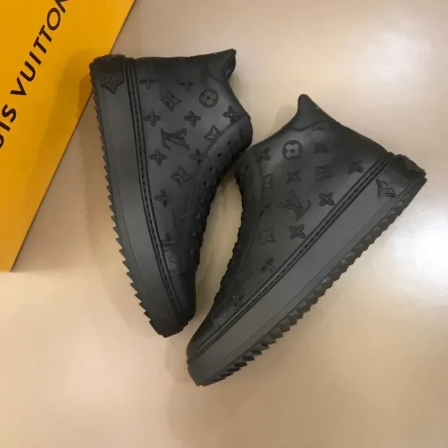 Louis Vuitton LV Trainer Black Monogram-Embossed Leather High-Top Lifestyle Sneakers 9