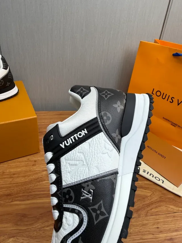 Louis Vuitton LV Trainer Black White Monogrammed Leather Two-Tone Panel Construction Lifestyle Sneakers 9