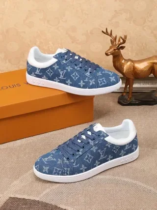 Louis Vuitton LV Trainer Blue White Denim Upper Monogram Print Lifestyle Sneakers 6