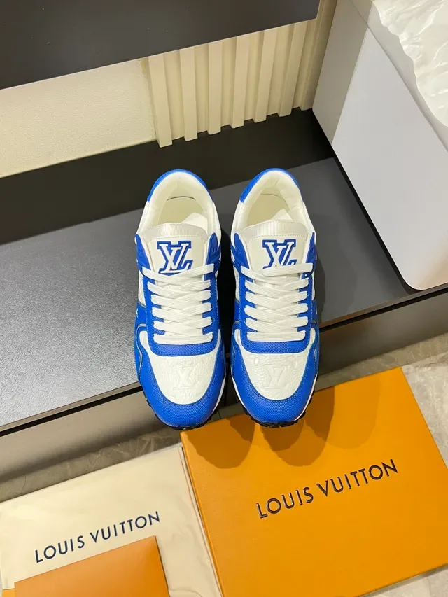 Louis Vuitton LV Trainer Blue White Low-Top Mixed-Material Upper Lifestyle Sneakers 5