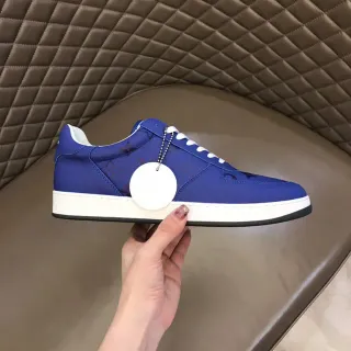 Louis Vuitton LV Trainer Azul Blanco Monogrammed Nylon Upper Low-Top Silhouette Lifestyle Sneakers