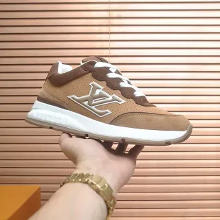 Louis Vuitton LV Zapatillas Lifestyle Marrón Beige Monogram Perforadas Parte Superior