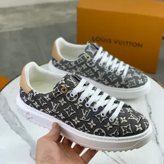 Louis Vuitton LV Trainer Gris Blanco Monogram Canvas Suela Plataforma Sneakers Lifestyle