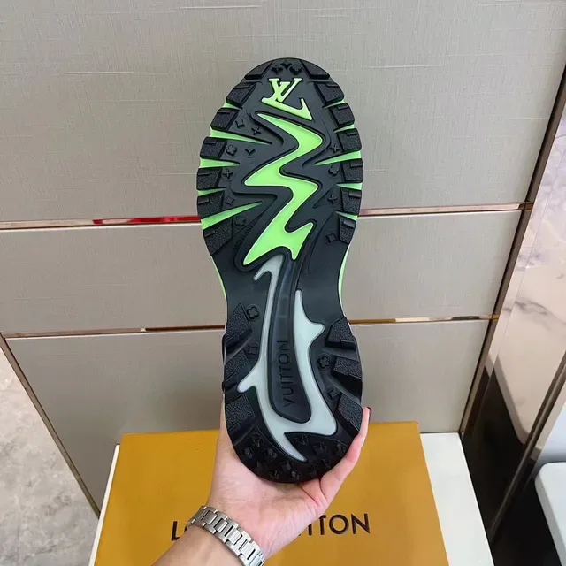 Louis Vuitton LV Vert Noir Runner Superpositions Motif Vague Chaussures Chunky 3