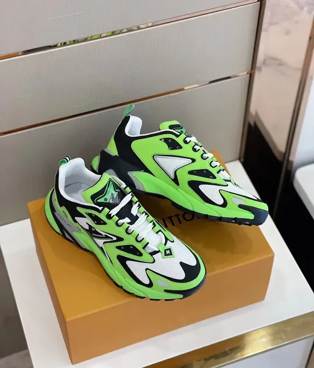 Louis Vuitton LV Vert Noir Runner Superpositions Motif Vague Chaussures Chunky 4
