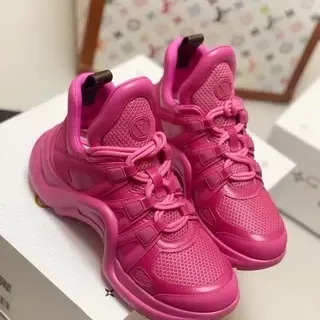 Louis Vuitton LV Trainer 粉色 高帮 单体鞋底 生活方式运动鞋