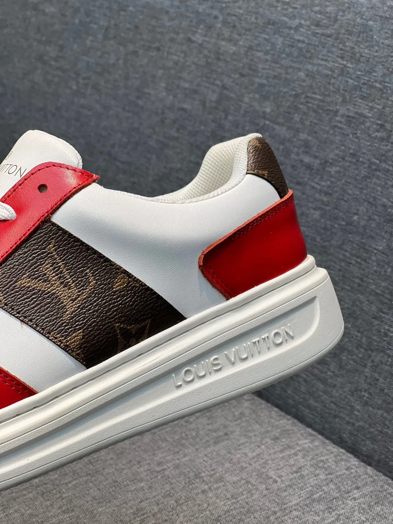 Louis Vuitton LV Trainer Red White Brown Monogram Lifestyle Sneakers 7