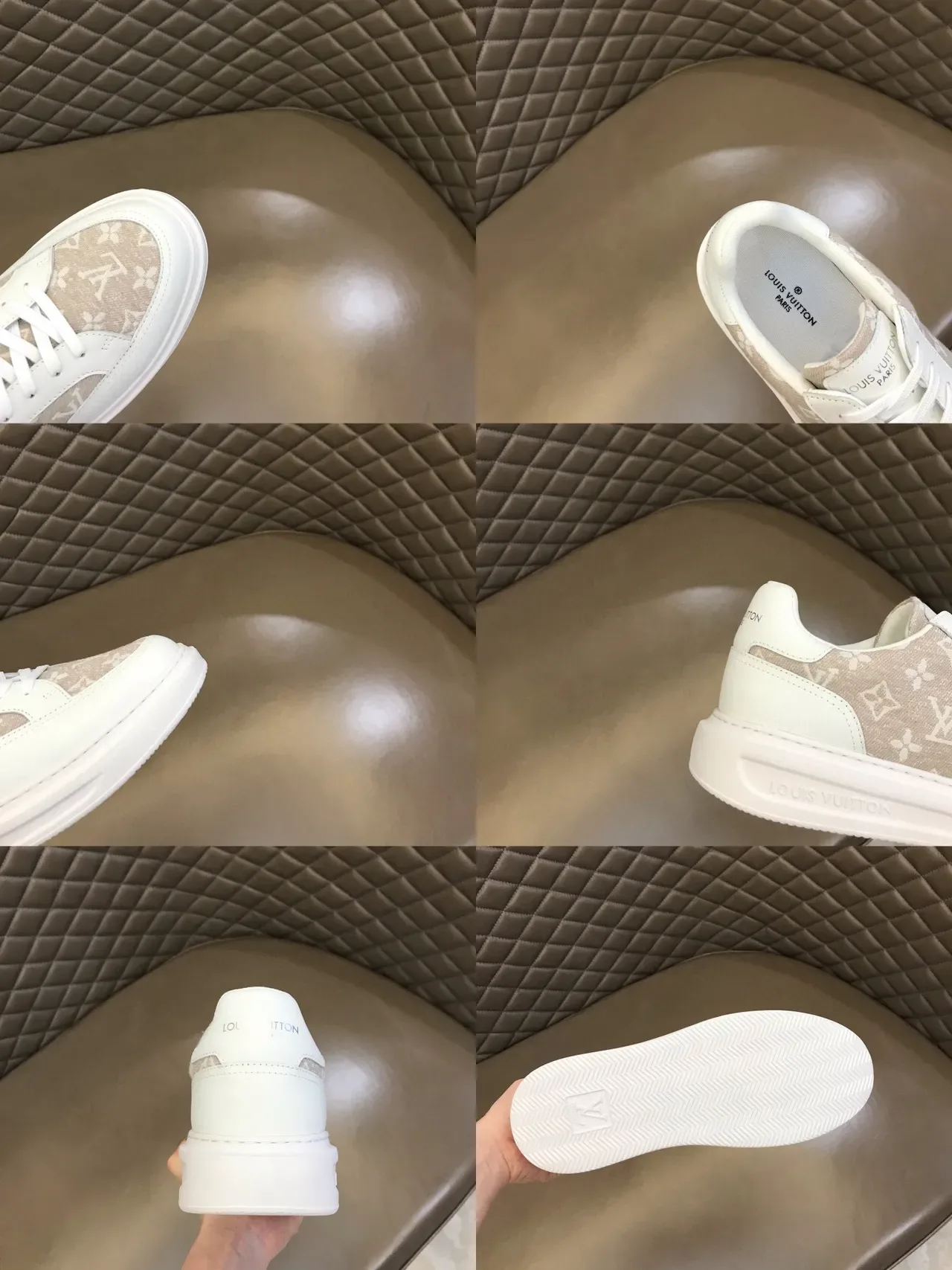 Louis Vuitton LV Trainer White Beige Low-Top Platform Sole Lifestyle Sneakers 2