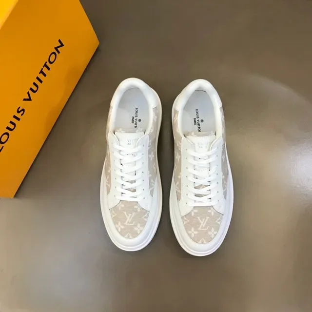 Louis Vuitton LV Trainer White Beige Low-Top Platform Sole Lifestyle Sneakers 9
