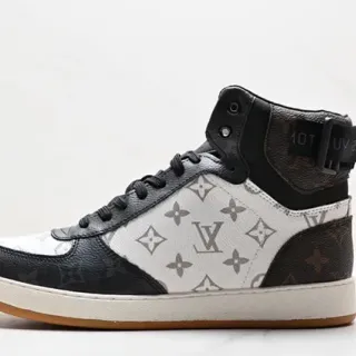 Louis Vuitton LV Trainer Blanco Negro High-Top Monograma Lona Lifestyle Sneakers