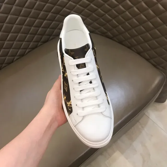 Louis Vuitton LV Trainer White Black Monogram Canvas Leather Toe Cap Lifestyle Sneakers 6