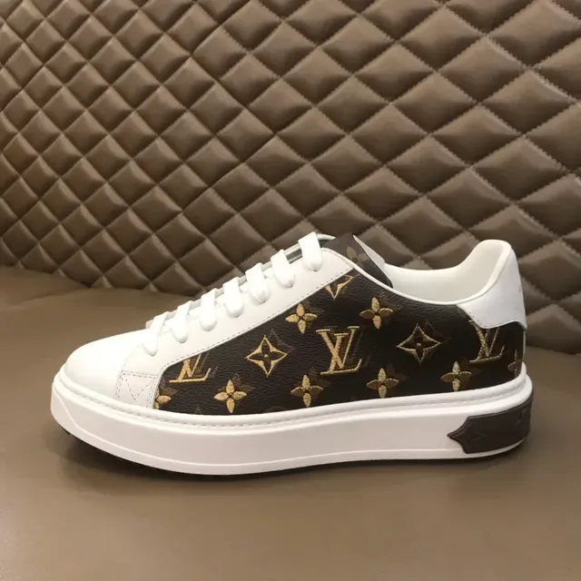 Louis Vuitton LV Trainer White Black Monogram Canvas Leather Toe Cap Lifestyle Sneakers 8