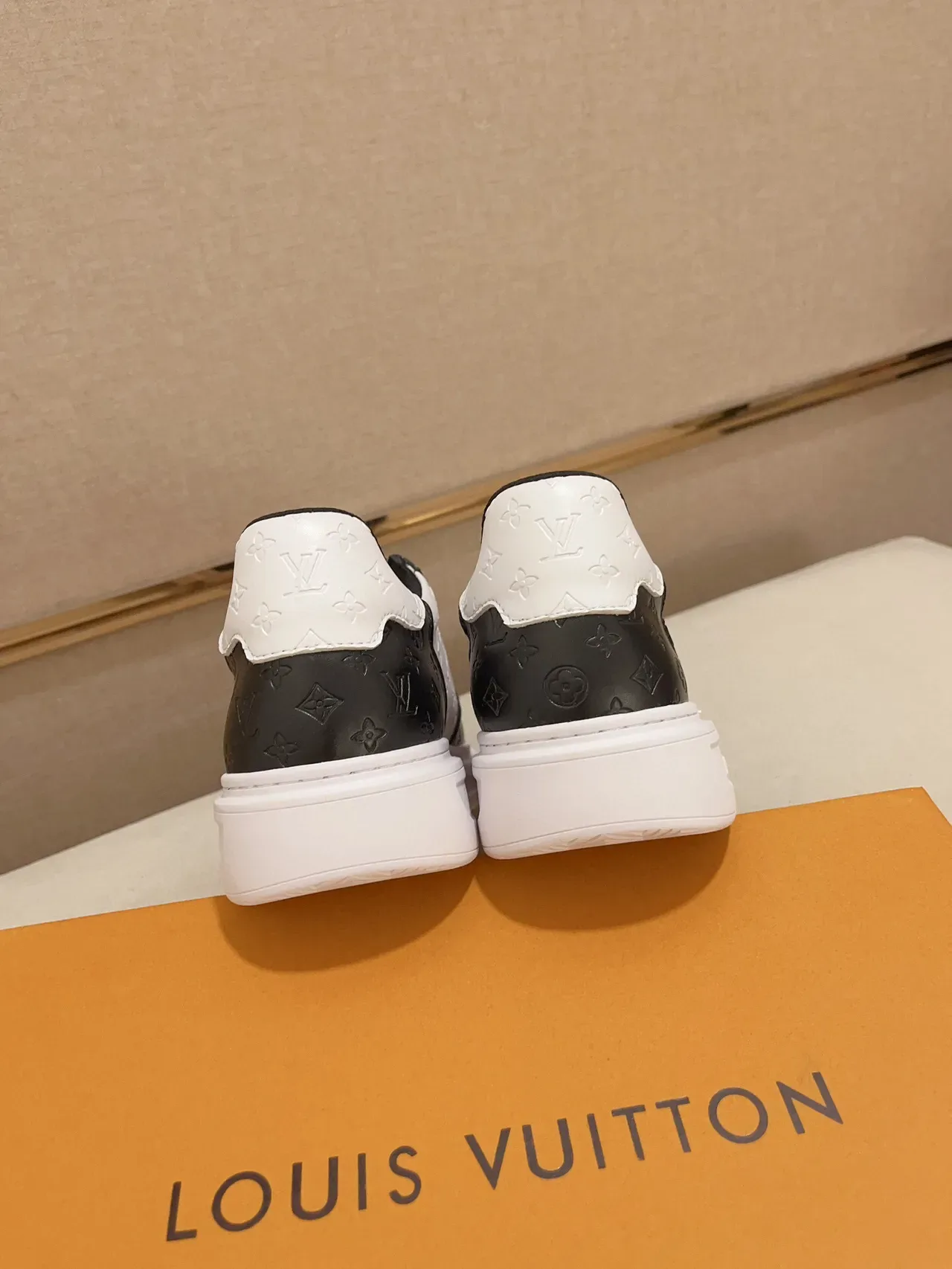 Louis Vuitton LV Trainer White Black Monogram Leather Bold Side Logo Lifestyle Sneakers 8