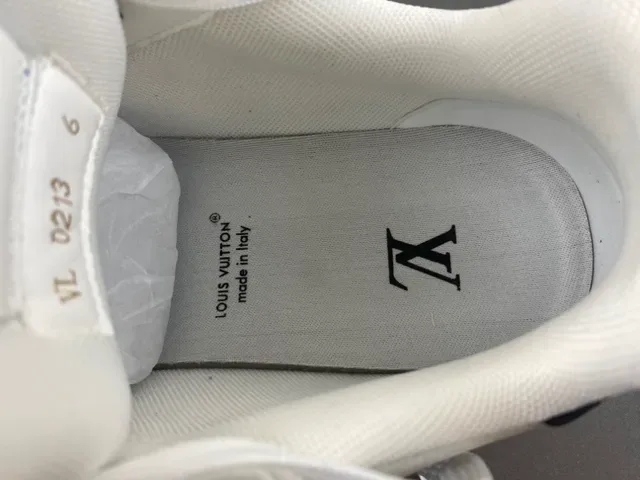 Louis Vuitton LV Trainer White Blue Chunky Platform Sole Textured Leather Upper Lifestyle Sneakers 7