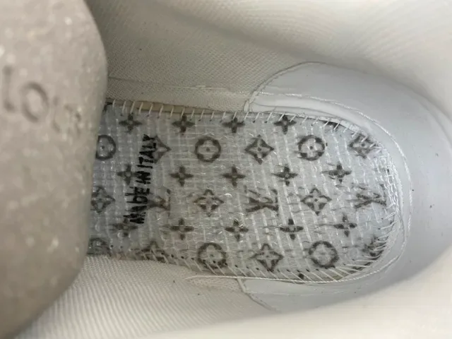 Louis Vuitton LV Trainer White Blue Chunky Platform Sole Textured Leather Upper Lifestyle Sneakers 8