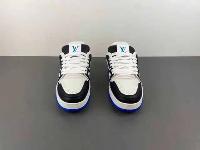 Louis Vuitton LV Trainer White Blue Chunky Platform Sole Textured Leather Upper Lifestyle Sneakers 11