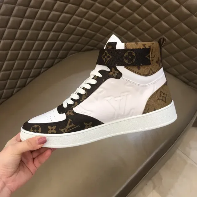 Louis Vuitton LV Trainer White Brown High-Top Monogram Canvas Lifestyle Sneakers 2