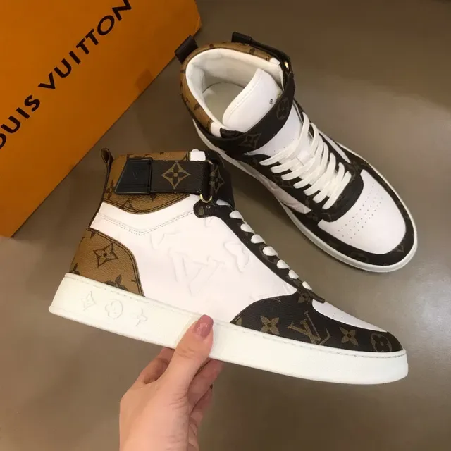 Louis Vuitton LV Trainer White Brown High-Top Monogram Canvas Lifestyle Sneakers 4