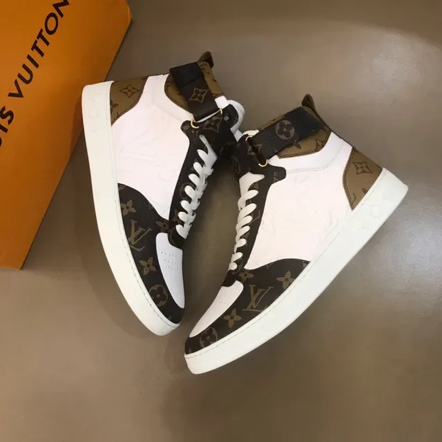Louis Vuitton LV Trainer White Brown High-Top Monogram Canvas Lifestyle Sneakers 7