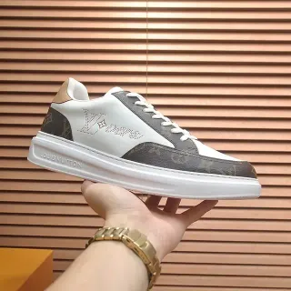 Louis Vuitton LV Trainer Blanco Marrón Low-Top Monograma Lona Lifestyle Sneakers