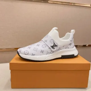 Louis Vuitton LV Trainer Tênis Lifestyle Slip-On Monogram Lona Branco e Cinza