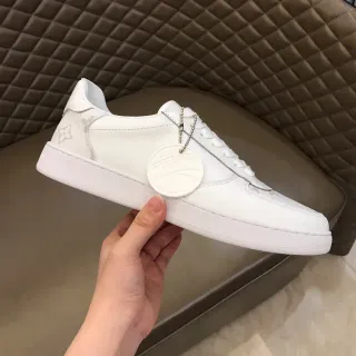 Louis Vuitton LV Trainer Branco Monogram Couro Estilo de Vida Limpo Tênis