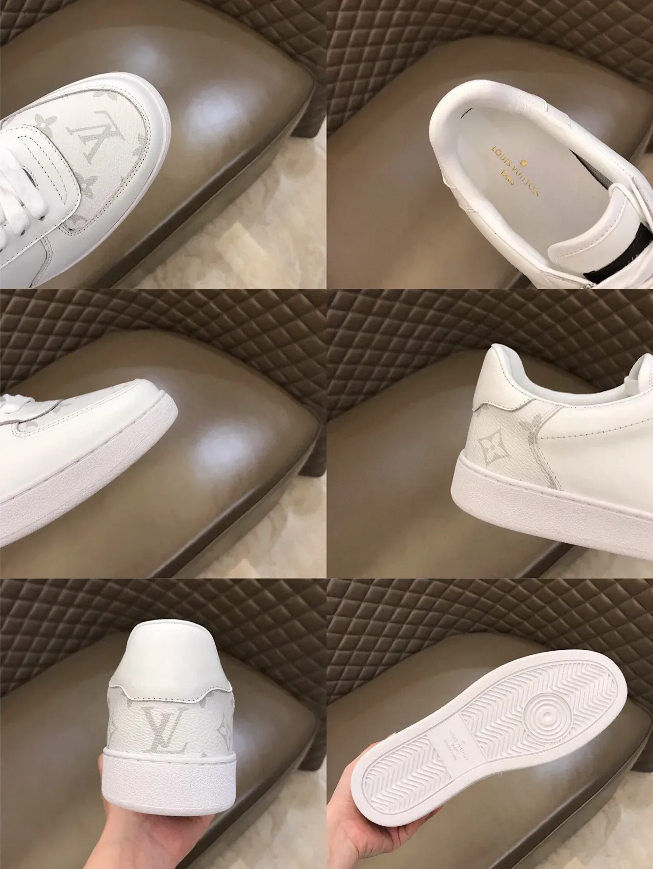 Louis Vuitton LV Trainer White Monogram Leather Clean Lifestyle Sneakers 2