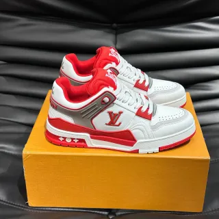 Louis Vuitton LV Trainer blanco rojo Low-Top Monogrammed Lifestyle Sneakers