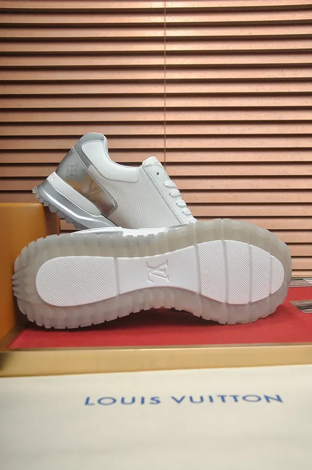 Louis Vuitton LV Trainer White Silver Monogrammed Overlays Mesh And Leather Upper Lifestyle Sneakers 3