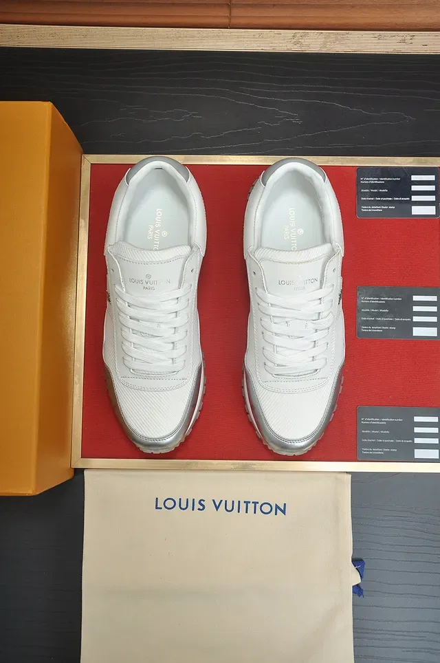 Louis Vuitton LV Trainer White Silver Monogrammed Overlays Mesh And Leather Upper Lifestyle Sneakers 5