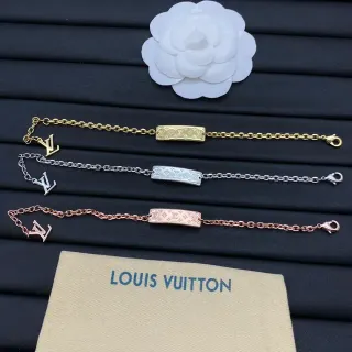 سوار Louis Vuitton Monogram سلسلة ذهب فضة ذهب وردي