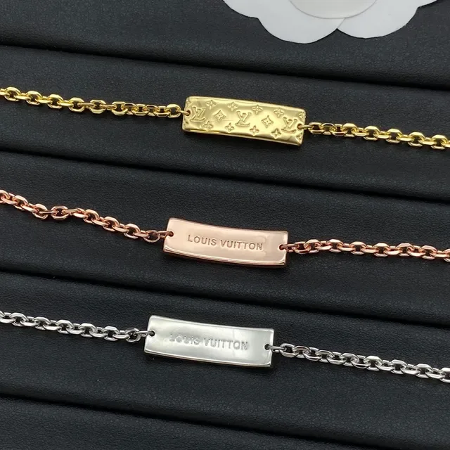 Pulsera Louis Vuitton Monogram Cadena Oro Plata Oro Rosa 2