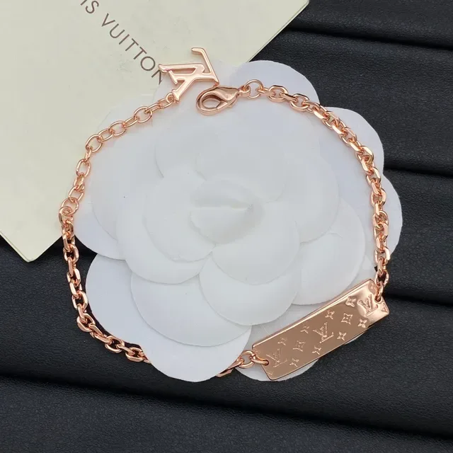 Pulsera Louis Vuitton Monogram Cadena Oro Plata Oro Rosa 3