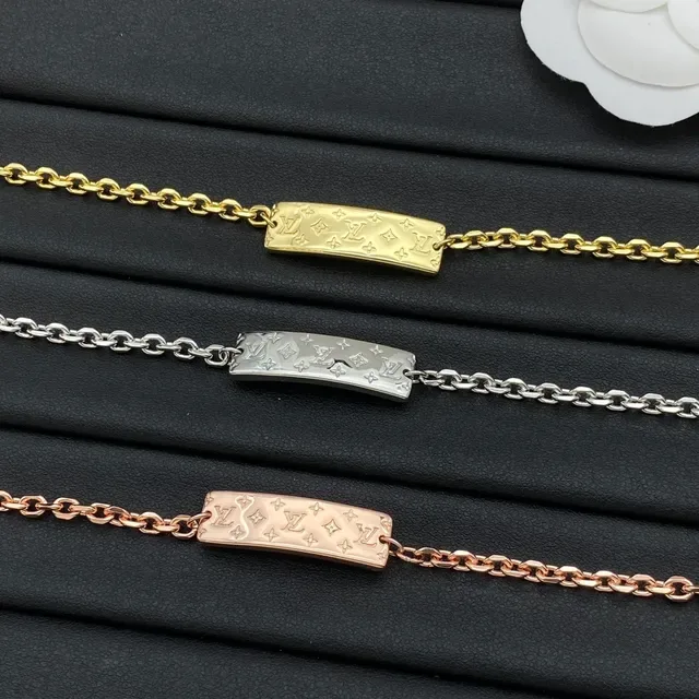 Pulsera Louis Vuitton Monogram Cadena Oro Plata Oro Rosa 6