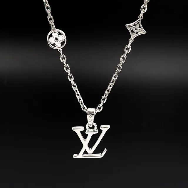 Louis Vuitton Monogram Chain Multi-Charm Silver Necklace 4