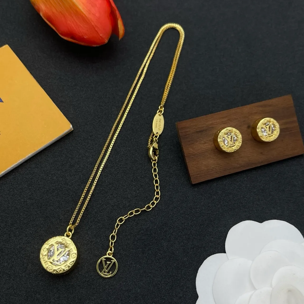 Louis Vuitton Monogram Coin Pendant Gold-Tone Necklace 5