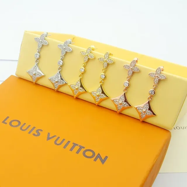 Louis Vuitton Monogram फूल असममित ड्रॉप ईयररिंग्स 2