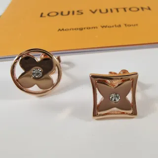 Louis Vuitton Monograma Flor Ouro Rosa Brincos