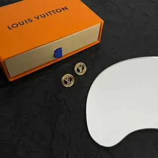 Brincos Louis Vuitton Monogram Dourados Circulares