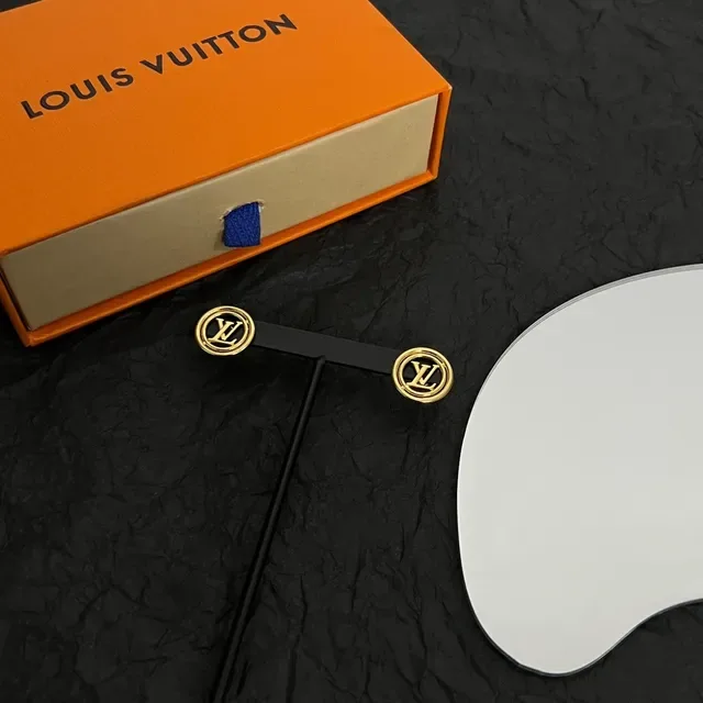 Louis Vuitton Monogram Gold-Tone Circular Stud Earrings 6