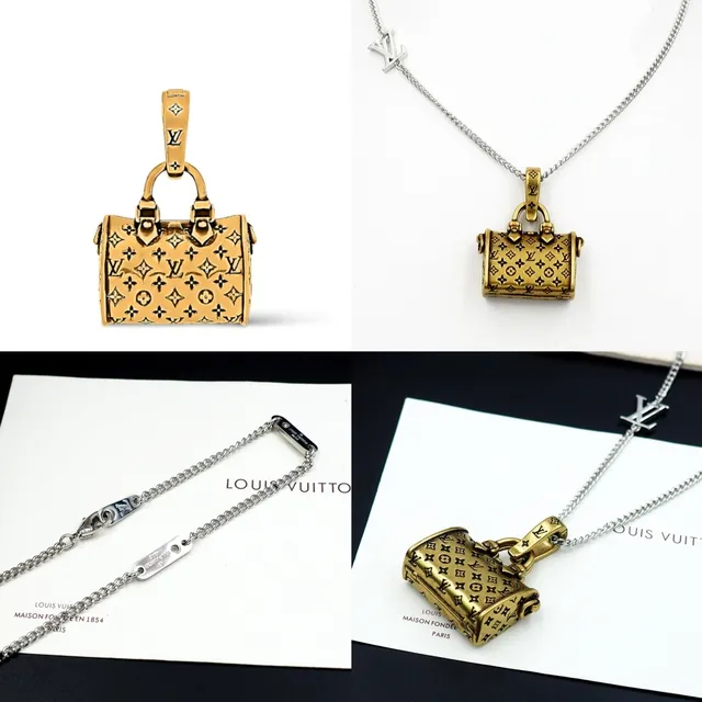 Louis Vuitton Monogram Handbag Pendant Necklace 12
