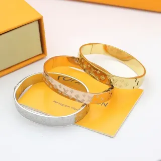 Louis Vuitton Monogram World Engraved Cuff Bracelets